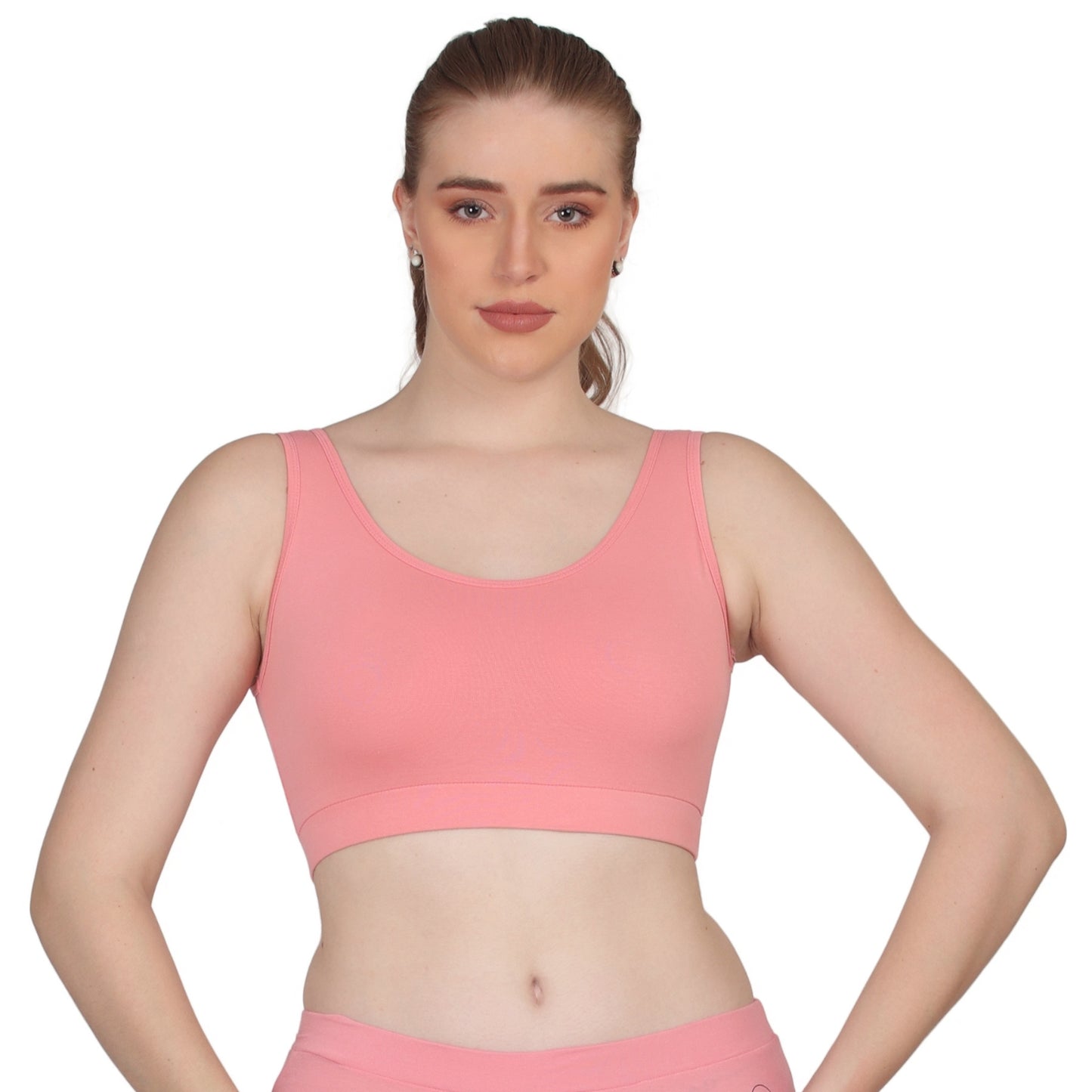 POOJA RAGENEE Skin Breathable & Comfortable Sports Bra SQ1029B Baby Pink