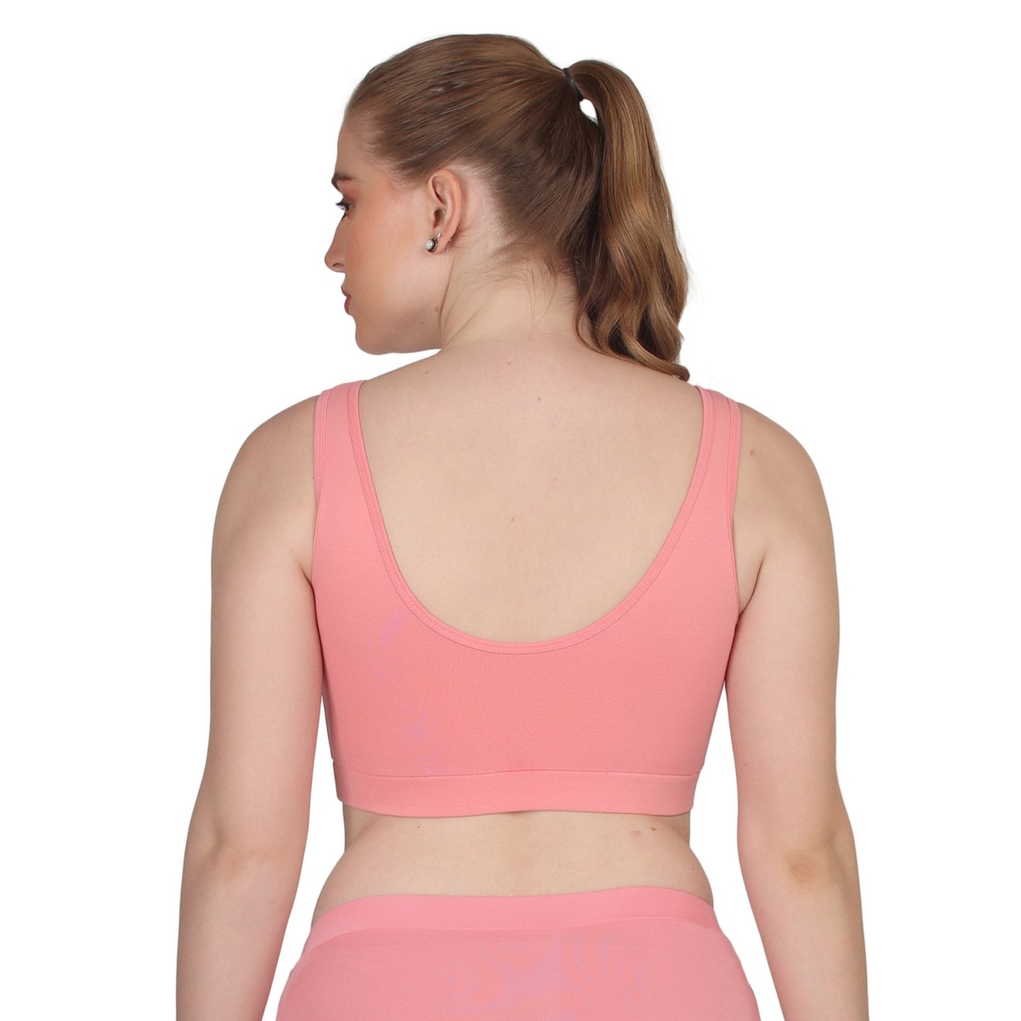 POOJA RAGENEE Skin Breathable & Comfortable Sports Bra SQ1029B Baby Pink