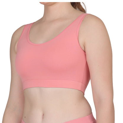 POOJA RAGENEE Skin Breathable & Comfortable Sports Bra SQ1029B Baby Pink