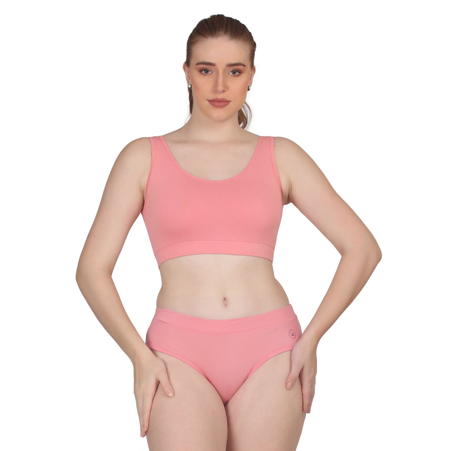 POOJA RAGENEE Skin Breathable & Smooth Fabric Solid Set  ST01 Baby Pink