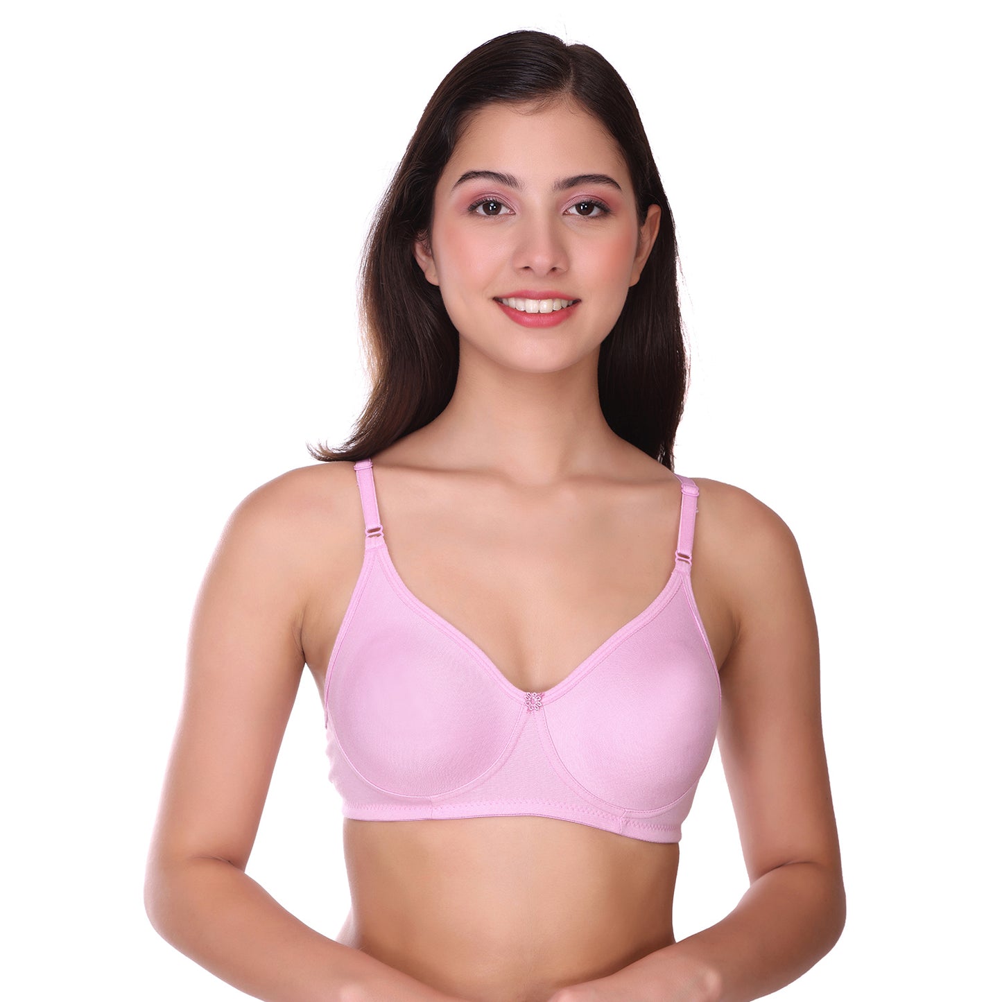 Pooja Ragenee Full Coverage Non Padded Cotton Bra For Everyday Baby Pink