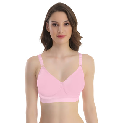 POOJA RAGENEE Seamless Moulded Non Padded Free Wired Comfortable Bra MQ3053D Baby Pink