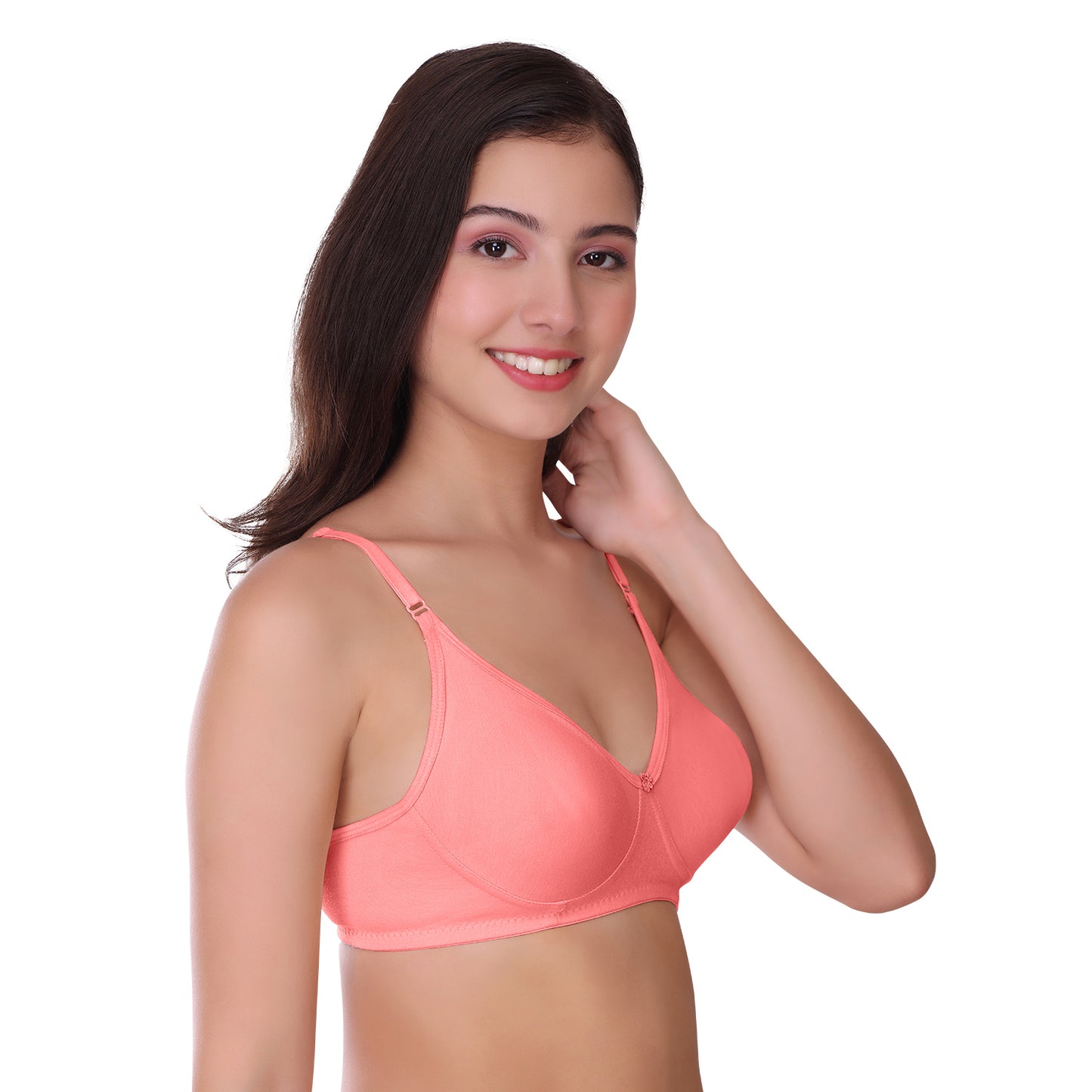 Pooja Ragenee Womens Full Coverage Non Padded Mould Cotton Bra MQ3057 Baby Pink