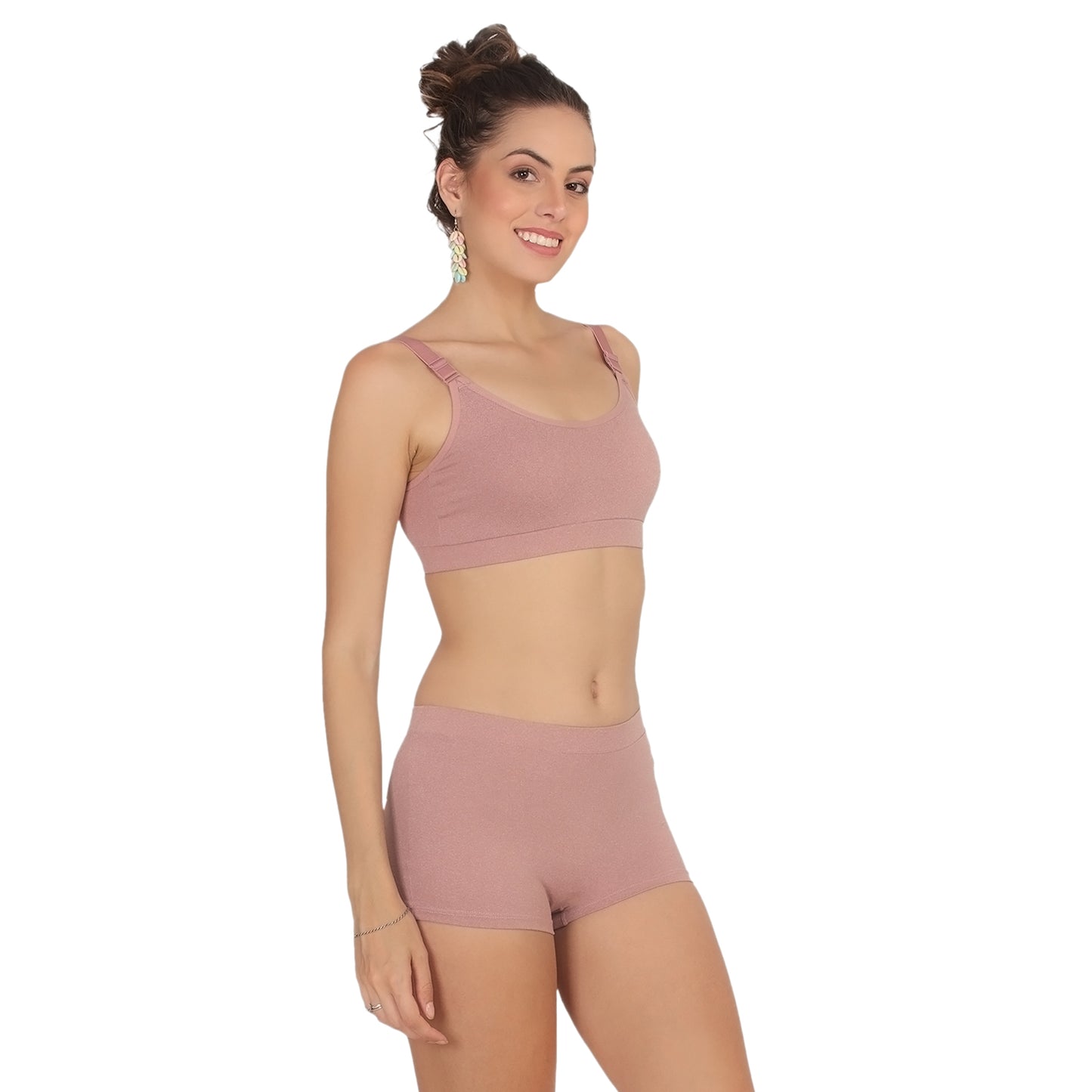 POOJA RAGENEE Comfortable & Smooth Cotton Lycra Sport Set ST06 Baby Pink