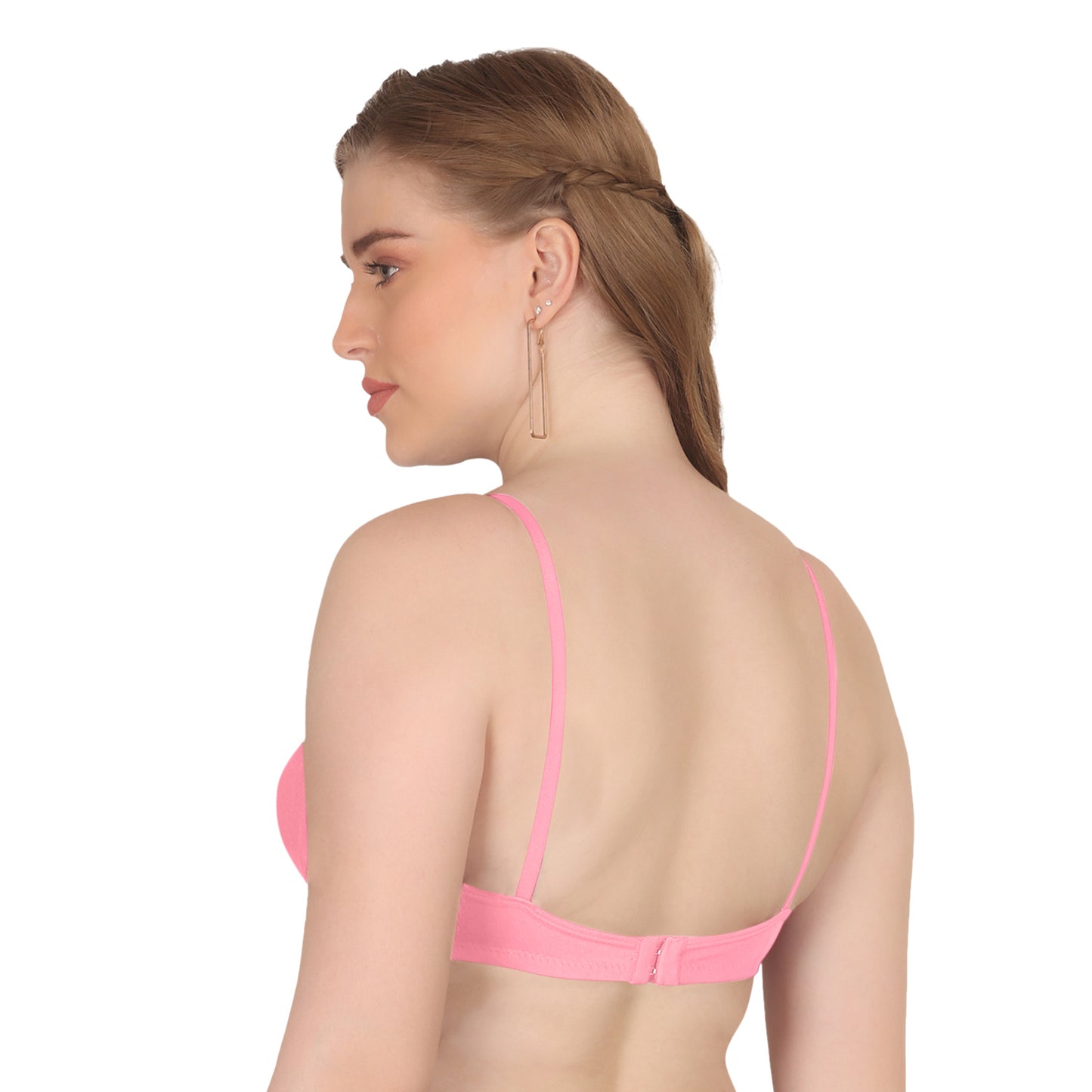 Pooja Ragenee Moulded Non Padded Smooth Cotton Lycra Bra MQ3050 Baby Pink