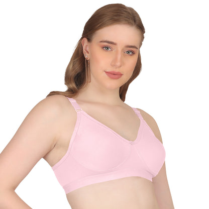 POOJA RAGENEE Seamless Moulded Non Padded Free Wired Comfortable Bra MQ3053 Baby Pink