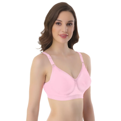 POOJA RAGENEE Seamless Moulded Non Padded Free Wired Comfortable Bra MQ3053D Baby Pink