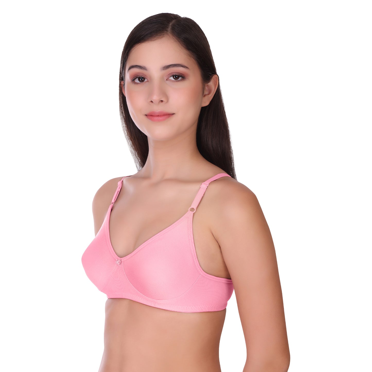 Pooja Ragenee Womens Full Coverage Non Padded Mould Cotton Bra MQ3055 Purple-Wine-Baby Pink