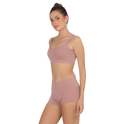 POOJA RAGENEE Comfortable & Smooth Cotton Lycra Sport Set ST06 Baby Pink