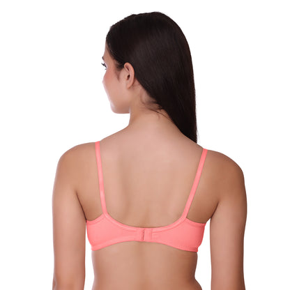 Pooja Ragenee Womens Full Coverage Non Padded Mould Cotton Bra MQ3057 Baby Pink