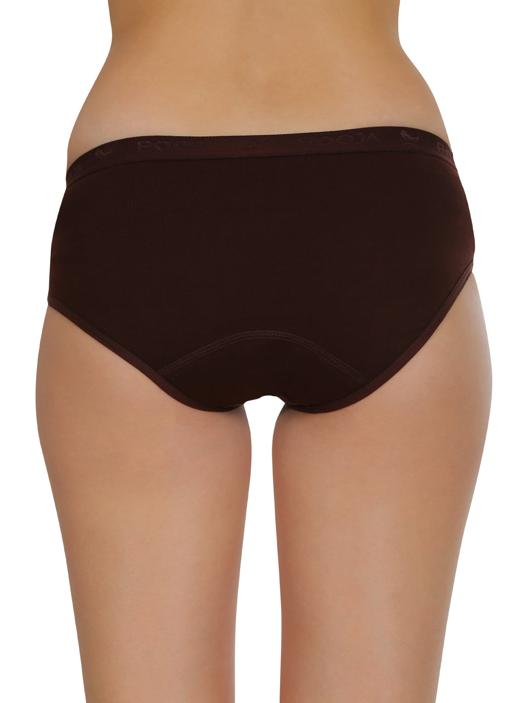 POOJA RAGENEE Women's Regular Pure Cotton Panty PQ5032 Brown-Black