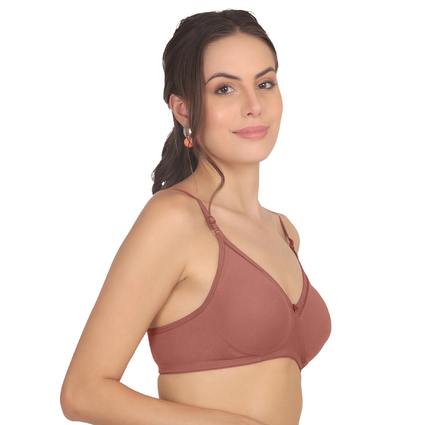 POOJA RAGENEE Moulded Non Padded Smooth Cotton Bra MQ3051 Brown