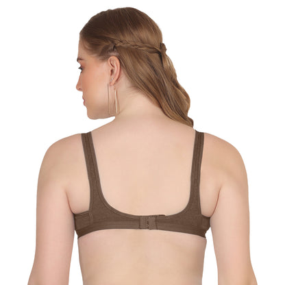 POOJA RAGENEE T-Shirt Bra Fitness & comfortable Cotton Sports BraSQ1036 Brown