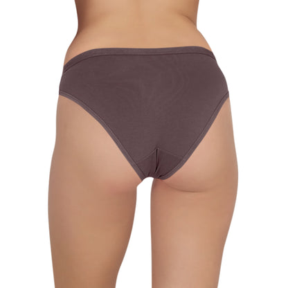 POOJA RAGENEE Women's Regular Cotton Lycra Panty PQ5024 Brown-Dark Pink-Grey