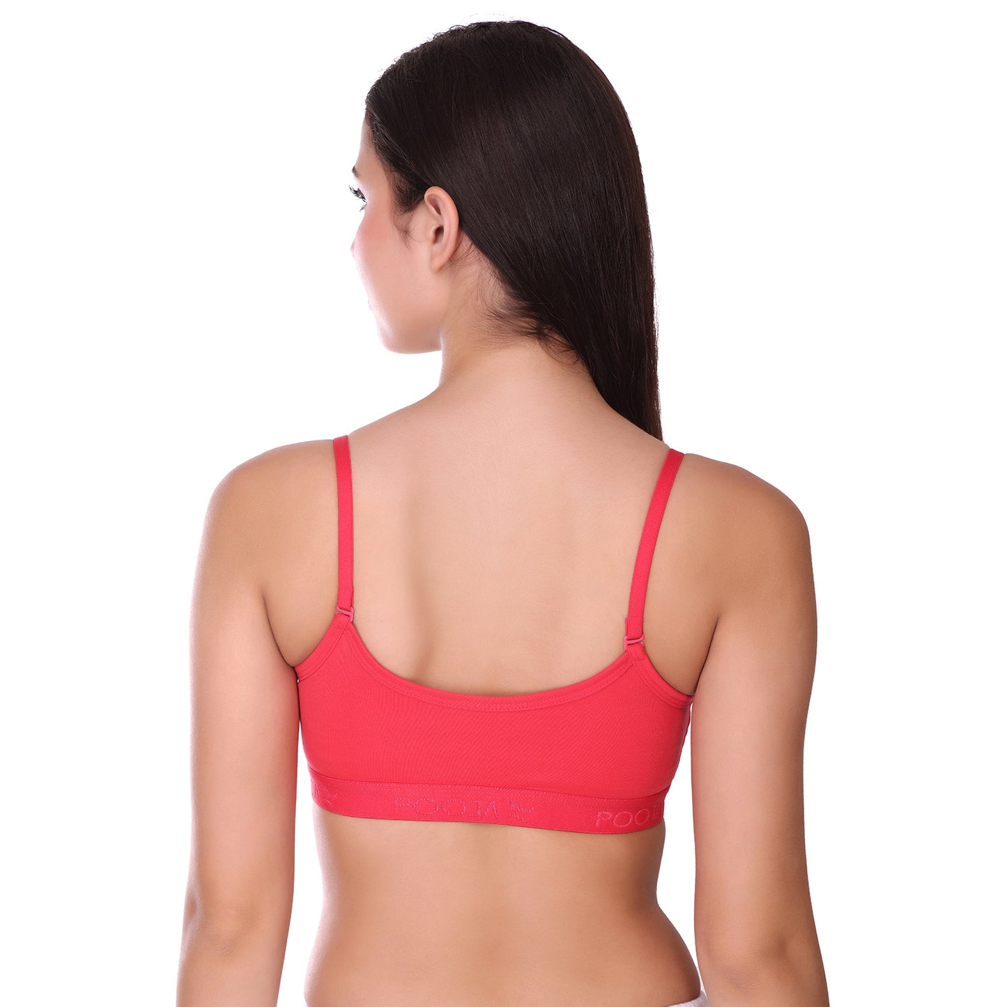 Pooja Ragenee Cotton Moulded Sports bra for Girls Coral