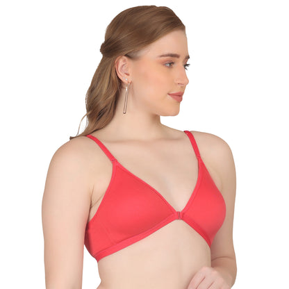 POOJA RAGENEE Double Layer Front Opener Hooks Detachable Strap Bra BQ2184 Coral