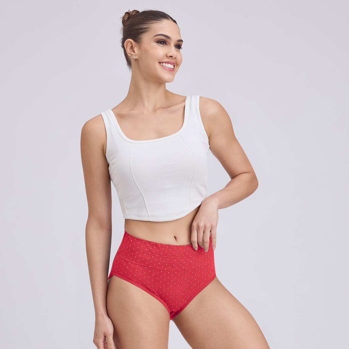 Soft Cotton Tummy Printed Panty for Women – High Waist Comfort Fit PQ5035