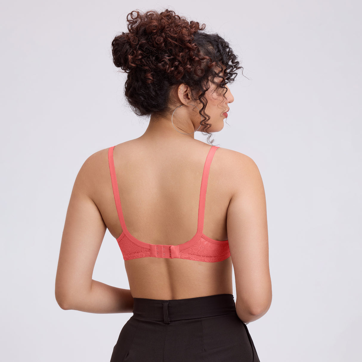 Net Padded Bra for Women|Comfortable Support|Stylish Lace Design FQ8010