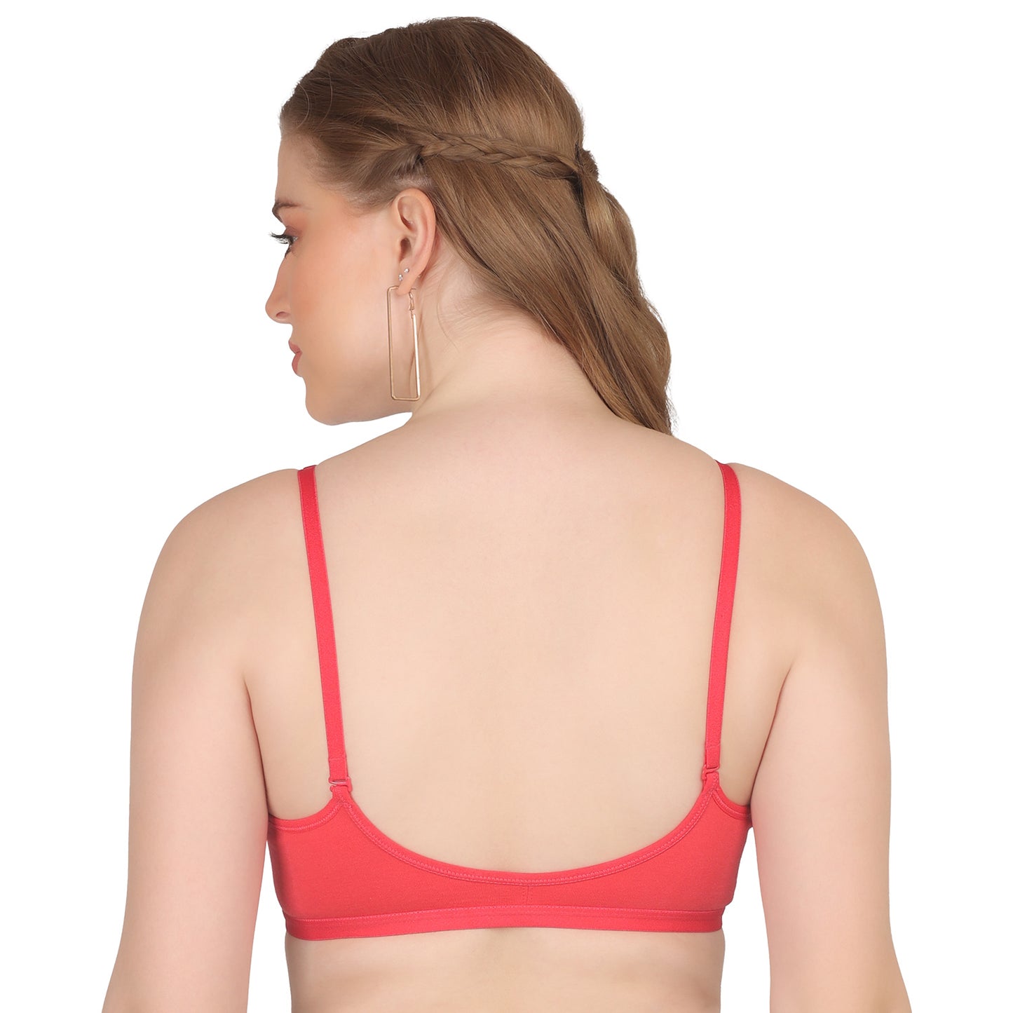 POOJA RAGENEE Double Layer Front Opener Hooks Detachable Strap Bra BQ2184 Coral