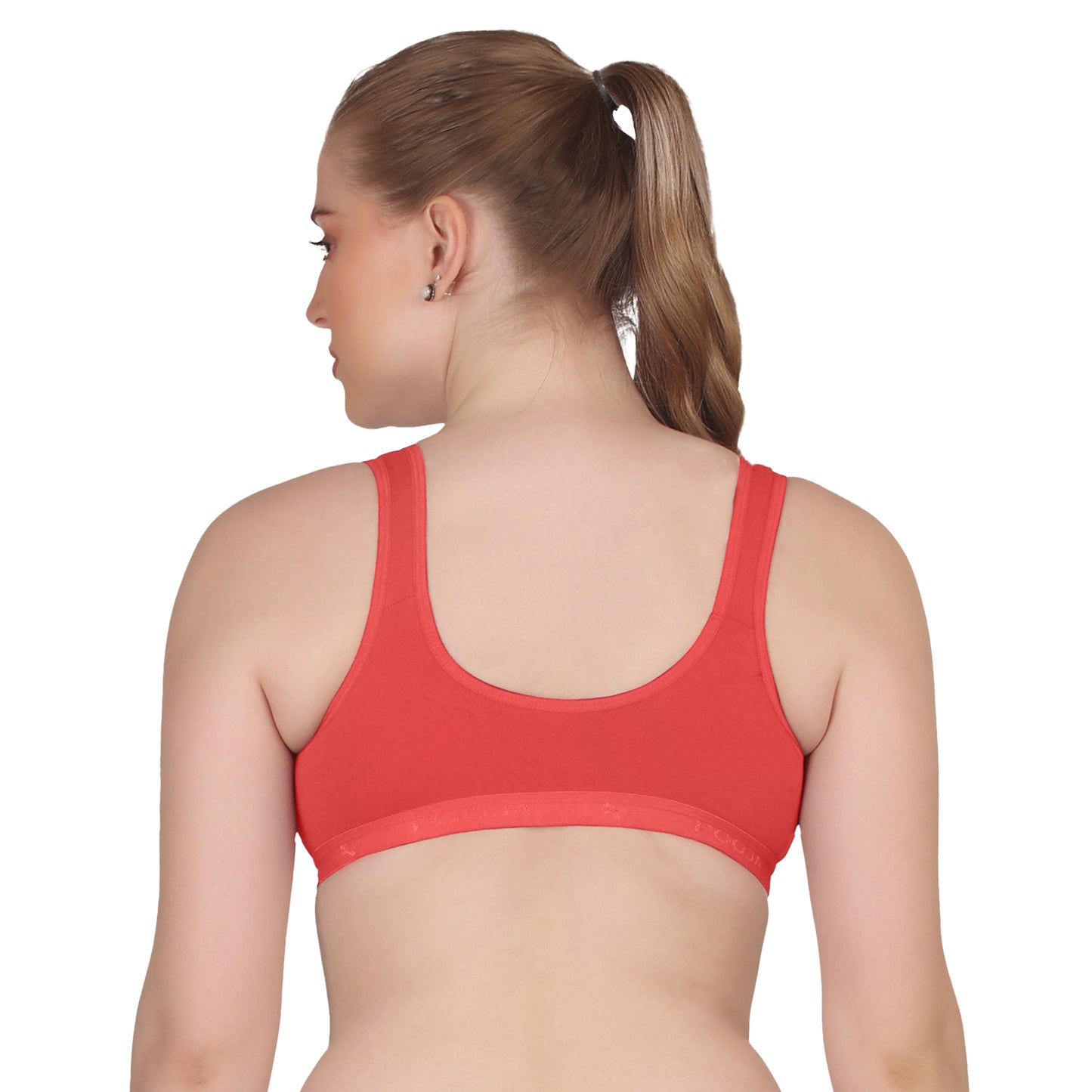 POOJA RAGENEE T-Shirt Bra Fitness & comfortable Smooth Fabric Sports Bra SQ1034 Coral