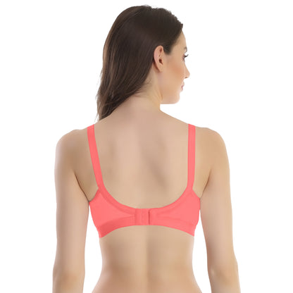 POOJA RAGENEE Seamless Moulded Non Padded Free Wired Comfortable Bra MQ3053D Coral