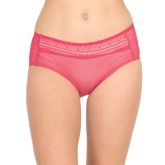 POOJA RAGENEE Women's Regular Power Net Lycra Panty  PQ5021 Dark Pink