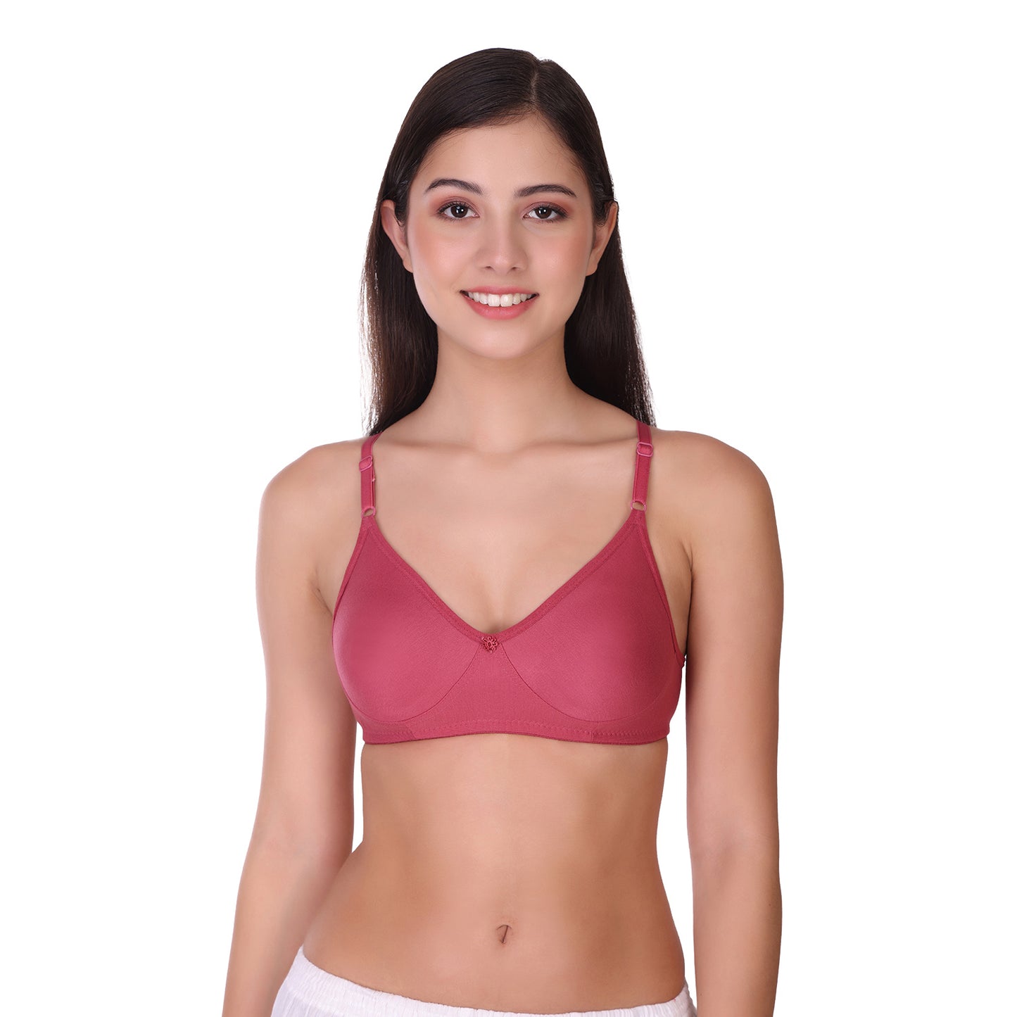 Pooja Ragenee Seamless Non Padded bra for Women Dark Pink