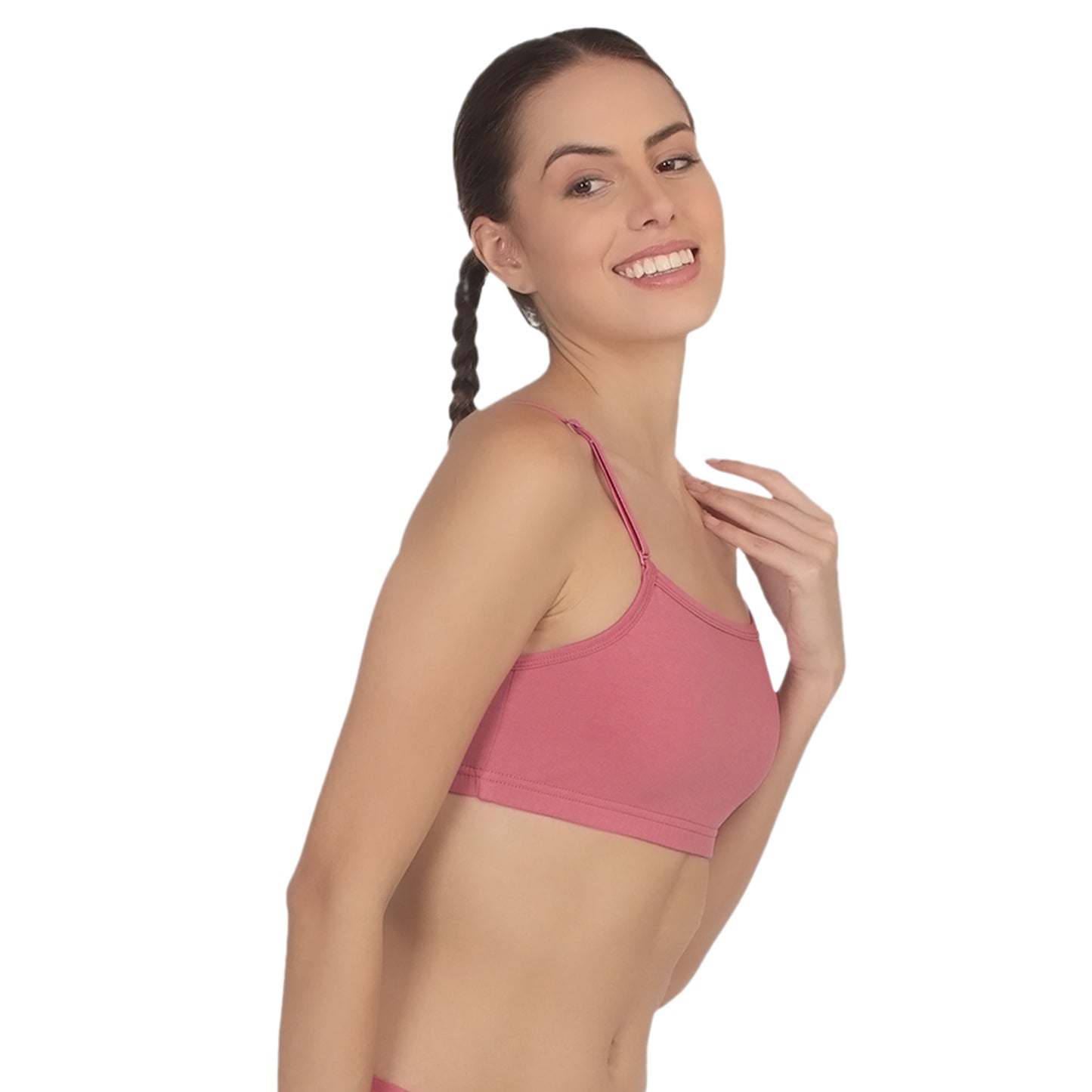 POOJA RAGENEE Smooth Fabric & comfortable Sports Bra for Fitness SQ1031B Dark Pink-Grey