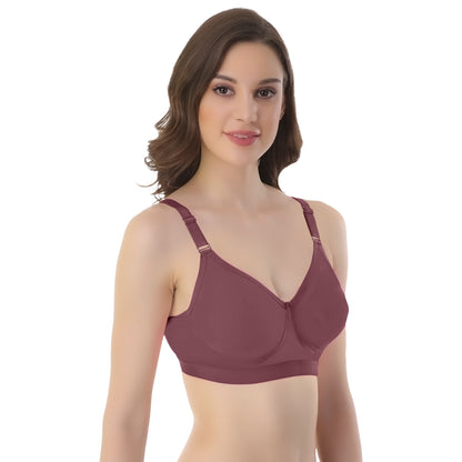 POOJA RAGENEE Seamless Moulded Non Padded Free Wired Comfortable Bra MQ3053D Dark Pink