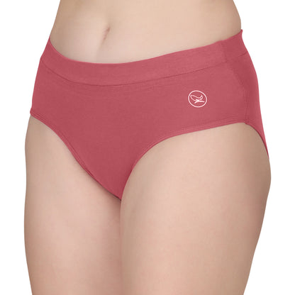 POOJA RAGENEE Women's Regular Cotton Lycra Panty PQ5023 Brown-Dark Pink-Magenta