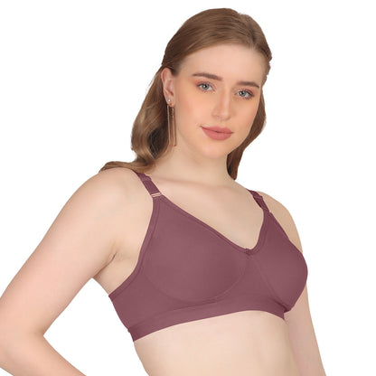 POOJA RAGENEE Seamless Moulded Non Padded Free Wired Comfortable Bra MQ3053 Dark Pink