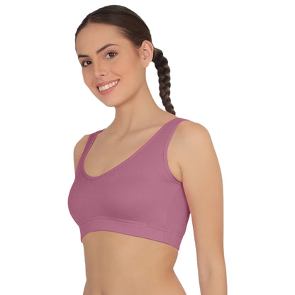 POOJA RAGENEE Full Coverage Seamless Bra Fitness T-Shirt Sports BraSQ1037 Dark Pink