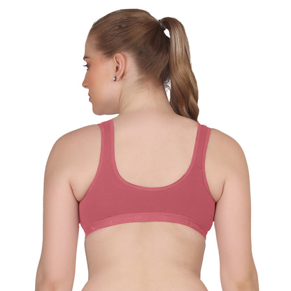 POOJA RAGENEE T-Shirt Bra Fitness & comfortable Smooth Fabric Sports Bra SQ1034 Dark Pink