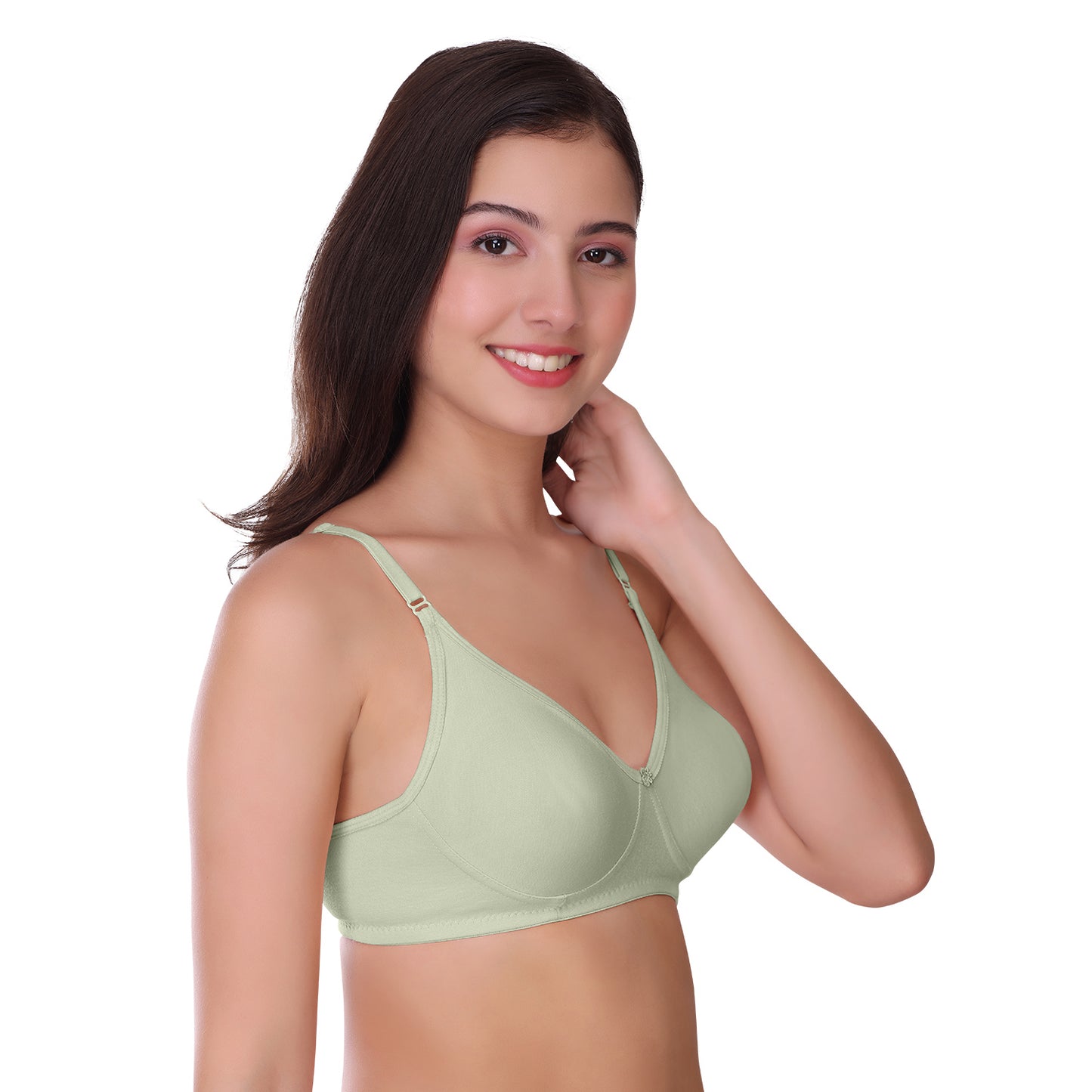 Pooja Ragenee Womens Full Coverage Non Padded Mould Cotton Bra MQ3057 Blue-Grey-Lavender