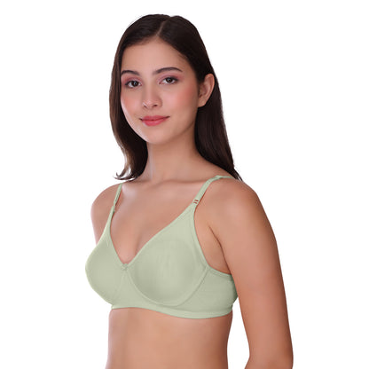 Pooja Ragenee Womens Full Coverage Non Padded Mould Cotton Bra MQ3057 Blue-Grey