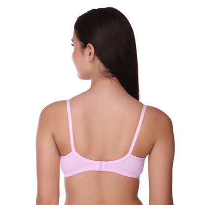 Pooja Ragenee Womens Full Coverage Non Padded Mould Cotton Bra MQ3057 Grey-Lavender