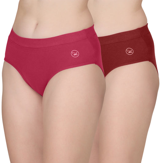 POOJA RAGENEE Women's Regular Cotton Lycra Panty PQ5023 Magenta-Maroon