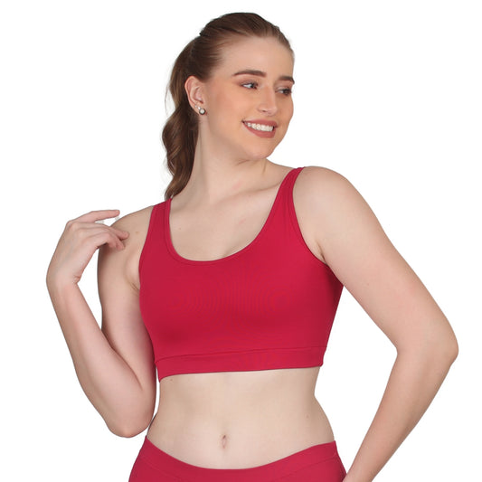 POOJA RAGENEE Skin Breathable & Comfortable Sports Bra SQ1029B Magenta