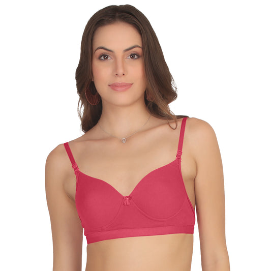 POOJA RAGENEE T-Shirt Moulded Double Layer Cup Non Padded Seamless Bra MQ3054 Magenta