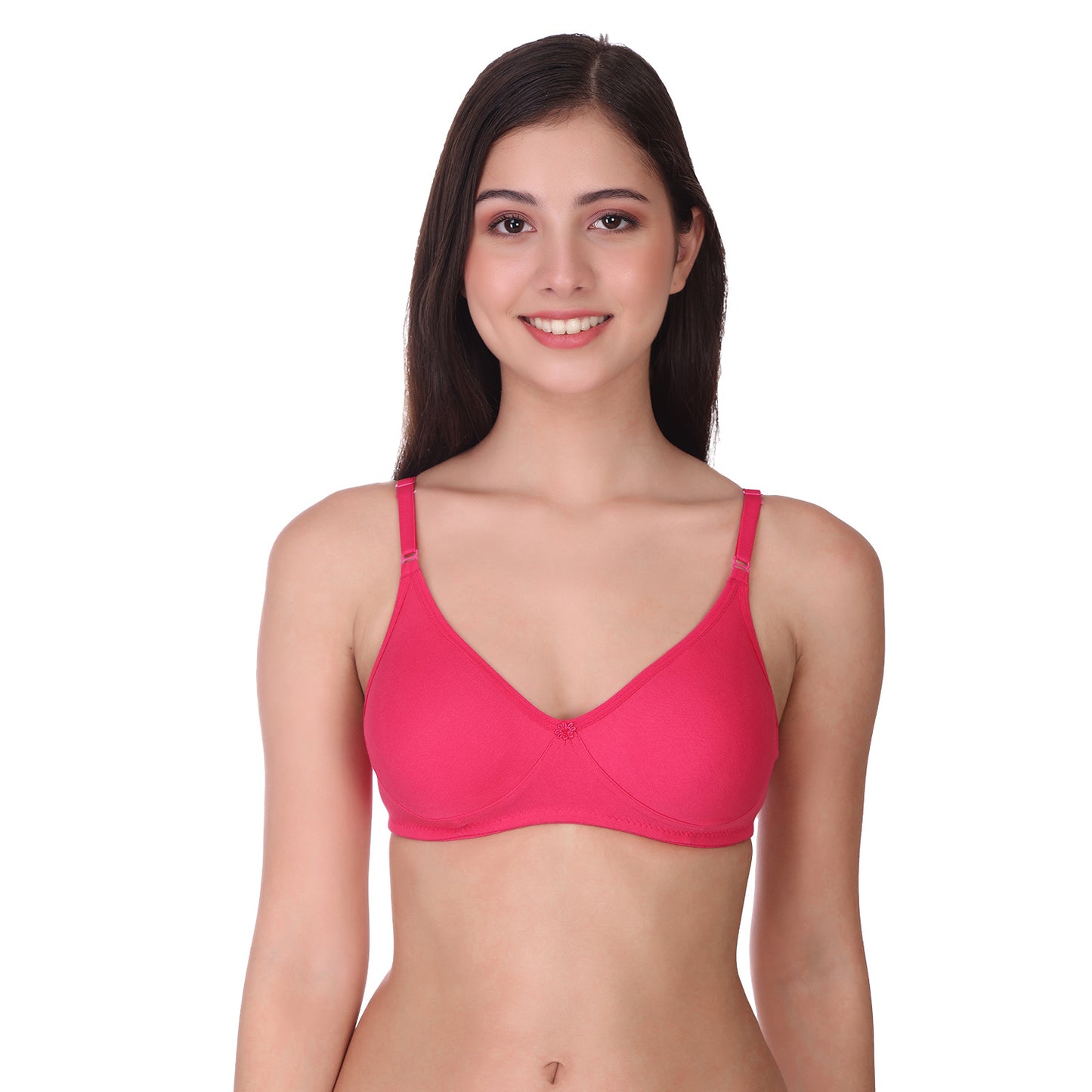 Pooja Ragenee Cotton Blend Seamless bra for Womens Magenta