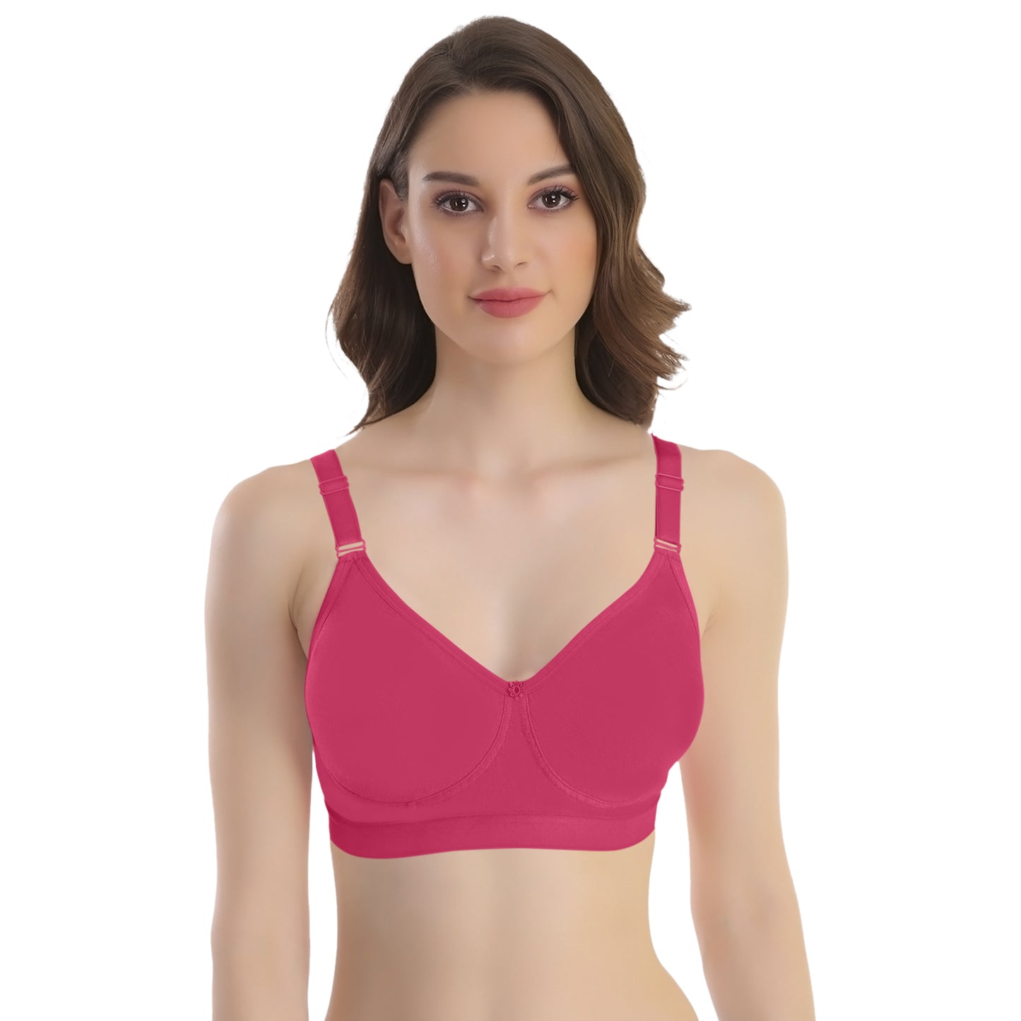 POOJA RAGENEE Seamless Moulded Non Padded Free Wired Comfortable Bra MQ3053D Magenta