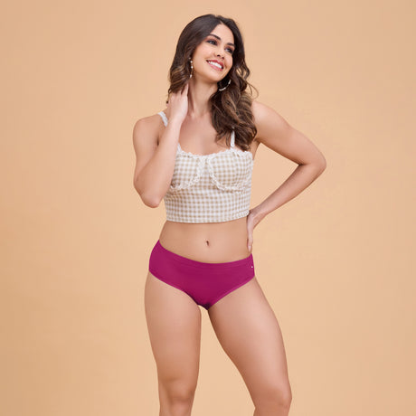 Women’s Plain Hipster Panty –Soft Cotton, Comfort & Everyday Fit PQ5042-2PC