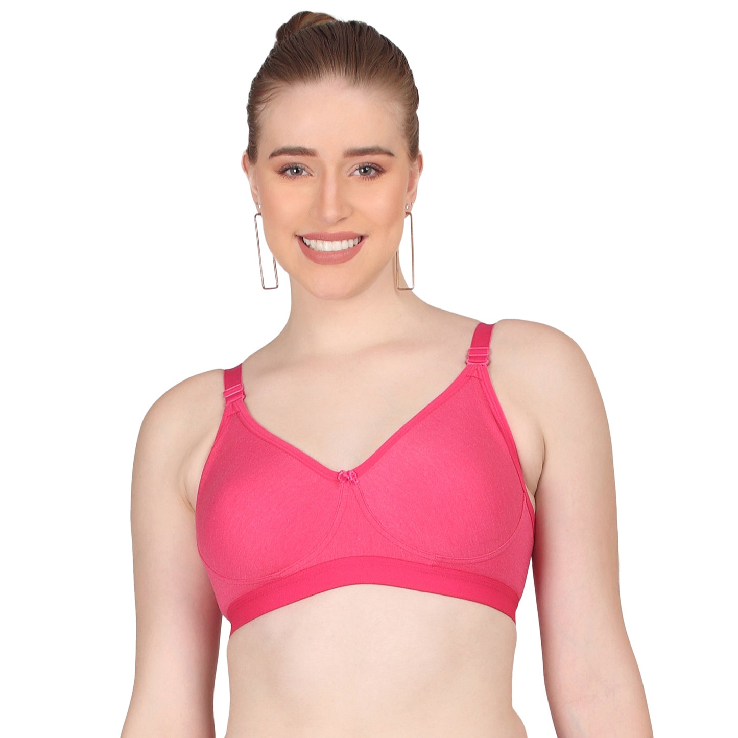 Pooja Ragenee Moulded Non Padded Smooth Cotton Lycra Bra MQ3049 Magenta