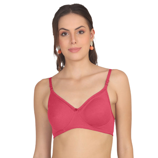 POOJA RAGENEE Moulded Non Padded Smooth Cotton Bra MQ3051 Magenta