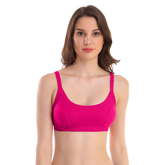 Pooja Ragenee Pure Cotton Sports bra for Womens Magenta