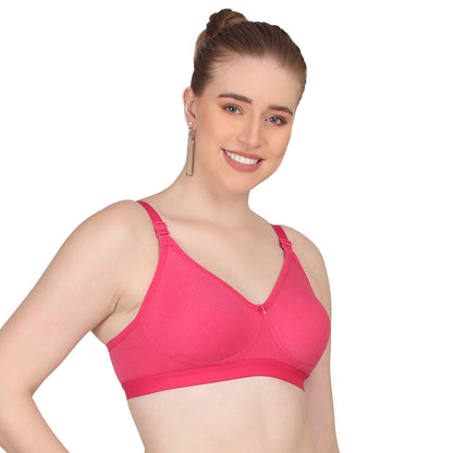 Pooja Ragenee Moulded Non Padded Smooth Cotton Lycra Bra MQ3049 Magenta