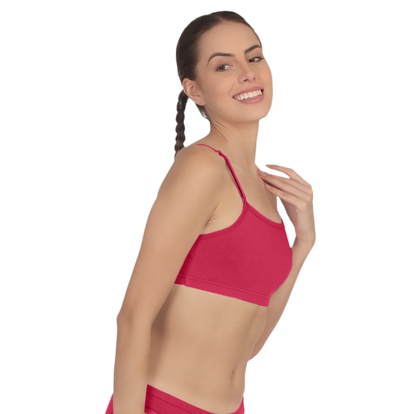 POOJA RAGENEE Smooth Fabric & comfortable Sports Bra for Fitness SQ1031B Magenta-Skin