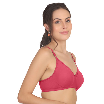 POOJA RAGENEE Moulded Non Padded Smooth Cotton Bra MQ3051 Magenta