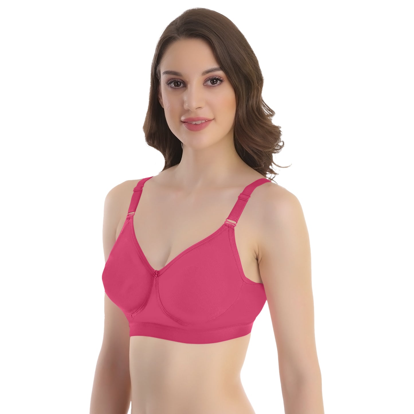 POOJA RAGENEE Seamless Moulded Non Padded Free Wired Comfortable Bra MQ3053D Magenta