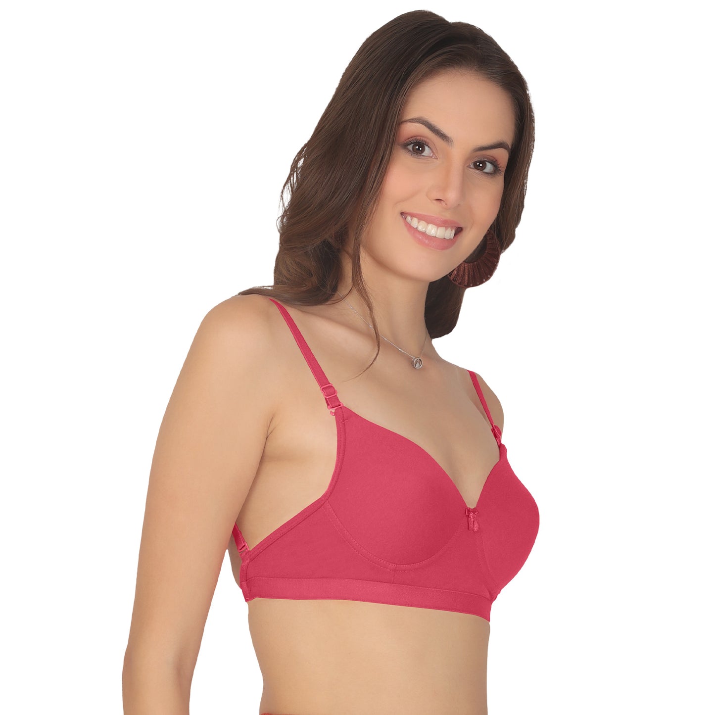 POOJA RAGENEE T-Shirt Moulded Double Layer Cup Non Padded Seamless Bra MQ3054 Magenta